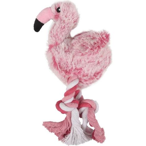 Jouet pour chien flamant rose andin avec corde, longueur 20 cm. (1/3)
