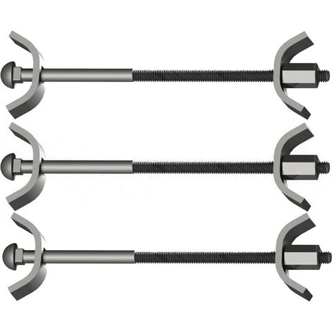 Merriway BH03355 Tirante di Giunzione per Piani di Lavoro con Morsetto a Farfalla, M6 X 4, Finitura Zincata, Bianco, 100 mm, Set di 10 Pezzi (1/2)
