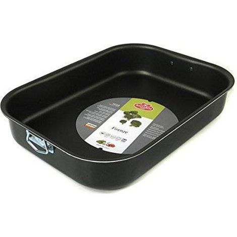 Firenze Teglia rettangolare con manici 35x25 nero