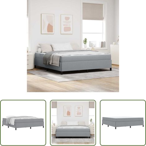 vidaXL Stoffbett -  Boxspringbett Hellgrau 180 x 200 cm Stoff (1/5)