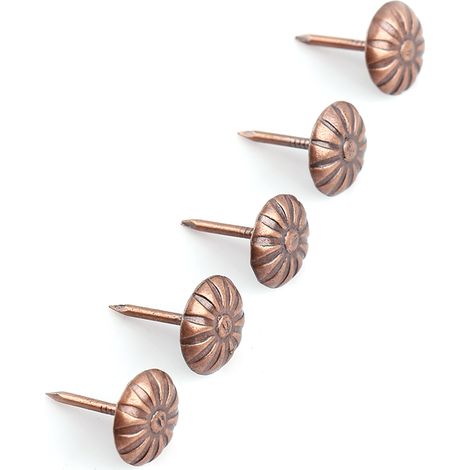 Lot de 100 clous décoratifs vintage en métal bronze pour meubles, canapés, chaussures et portes. (1/5)