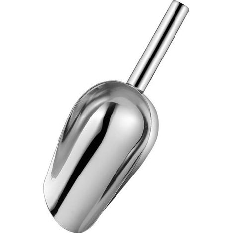 1 spatule en acier inoxydable - pour seau à glace, thé, café, poudre de haricots, popcorn au soja, bonbons - Argent - 22 cm (1/3)