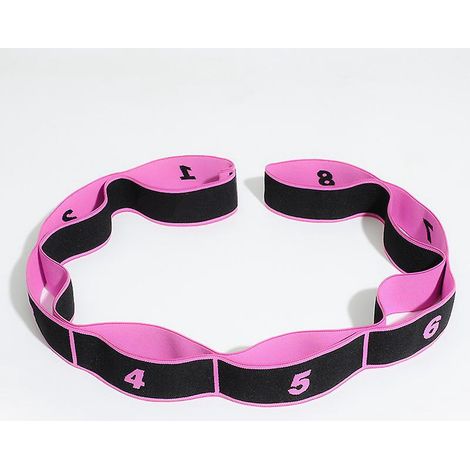 Elastisches Band, elastisches Yoga-Stretchband, Mehrfachschlaufe für Physiotherapie, Pilates, Yoga, Tanz- und Gymnastikübungen sowie flexible Pilates-Dehnübungen (1/5)
