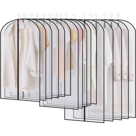 Housse De Vêtement - Transparente - Fermeture Éclair - Suspension - Anti Poussière - 15 Pièces (1/5)