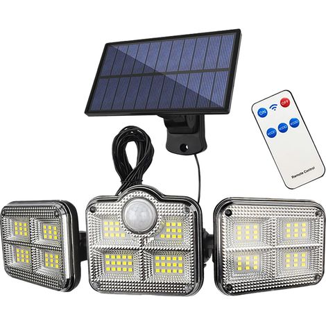 360° drehbare Solar-Bewegungsmelderleuchten für den Außenbereich, IP65 wasserdicht, 122 LEDs