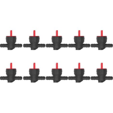 Lot de 10 Vannes D'arrêt de Carburant, Vanne D'arrêt de Carburant en Ligne 1/4 Petit Moteur On Off Robinet de Carburant pour Tracteur Tondeuse à Gazon 494768 5091H 5091K 697947 (1/5)