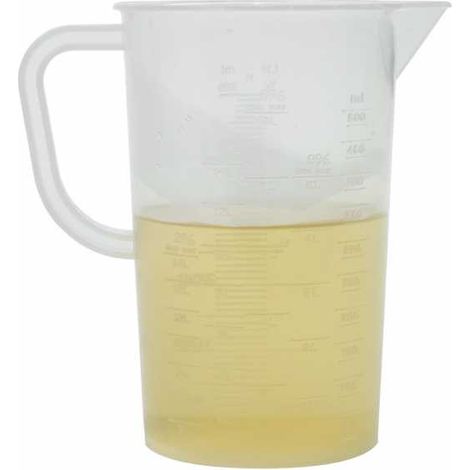 Broc doseur avec graduation en pourcentage 0,5 L pour mélange huile (1/3)