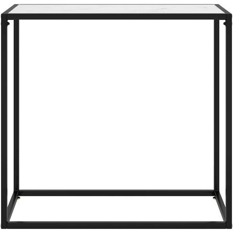 Maison Exclusive - Tavolo Consolle Bianco 80x35x75 cm in Vetro Temperato (1/5)