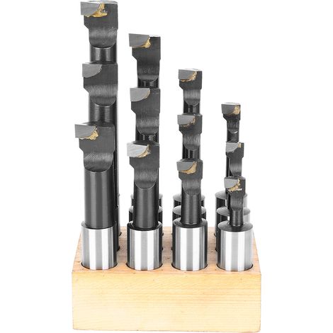 Lot de 12 barres d'alésage F1 en acier rapide, 3/4 pouce, pour tour CNC, avec socle de maintien (1/5)
