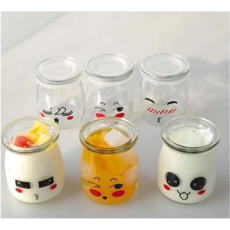 Pot De Yaourt - Verre Épais 100 ml - Couvercle Hermétique En PE - Pour Yaourtière Maison Et Préparations Sucrées Ou Salées - Lot De 10 (1/4)