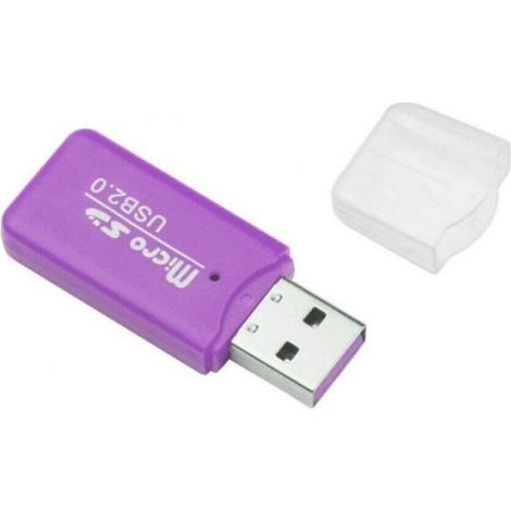 Lecteur De Carte TF - Adaptateur USB 2.0 - Pour Ordinateur Portable PC - Violet - 1 Pièce