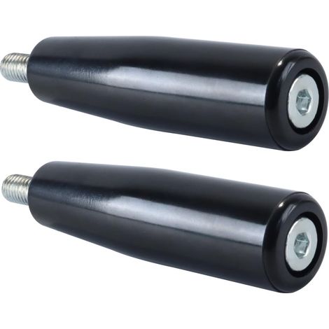 Lot de 2 poignées de volant tournantes à tige filetée mâle M10 × 100 mm pour fraiseuse, tour, meuleuse, perceuse à colonne (1/5)