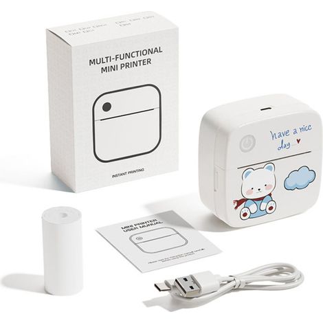Irovami Mini imprimante poche Bluetooth – Photos, étiquettes – Idéal pour reçus, notes, scrapbooking (1/5)