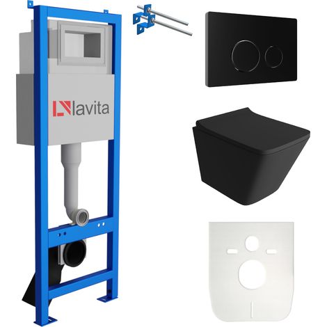 LAVITA WC Set mit Vorwandelement, Wand-WC und Spülknopf (1/5)