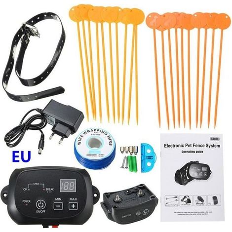Chien Collier Électrique Anti Fugue Choc Dressage Clôture Invisibe Rechargeable EU (1/4)