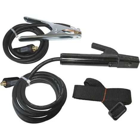 GYS – Câble de soudage à l'arc pour postes MMA 150/200A – Porte-électrode Shark X200.35 – Pince de masse CROCO A200.35 – 47372