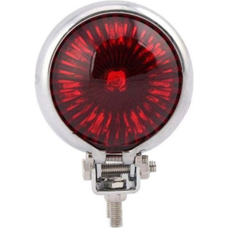 Feu arrière LED pour moto, feu stop et freinage, chromé, pour Chopper et Cafe (1/4)