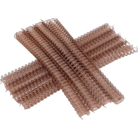 Kit de 100 reliures à double spirale métallique, capacité 100 feuilles, pas 3:1, 34 boucles, diamètre 12,7 mm, pour papier A4, couleur or rose. (1/5)