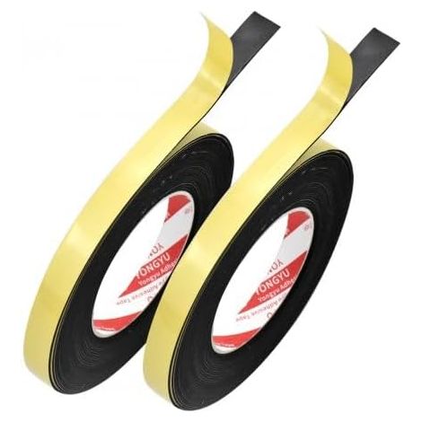 2 Rouleaux Bande D'étanchéité Autocollante pour Portes, 10m (L) x 15mm(B) x1mm(D), Joint Mousse, Calfeutrage Fenetre pour Preuve de Collision, Anti-collision, Insonorisé (1/5)