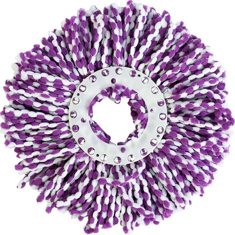 Tête de Serpillière Microfibre Rotative 360° - Recharge Magique pour Nettoyage (Violet et Blanc) (1/5)