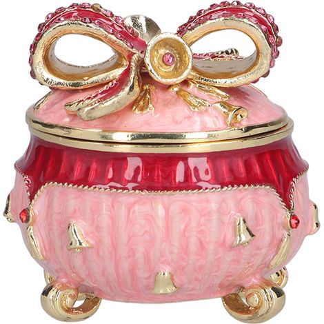 Boîte à bijoux élégante et colorée, mini-boîte à bijoux idéale pour la décoration, les cadeaux, une coiffeuse ou une bibliothèque. (1/5)