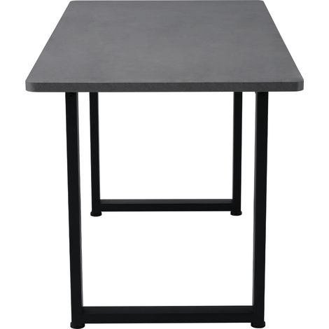 Industrieller rechteckiger Esstisch 140 x 70 x 75 cm grau und schwarz (1/5)
