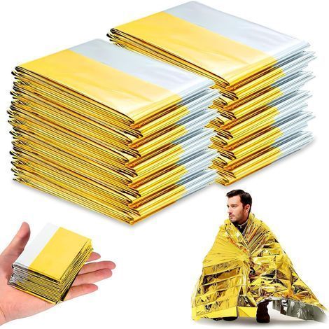 Couverture de survie - 10 couvertures de secours, couvertures de secours dorées, couvertures de survie