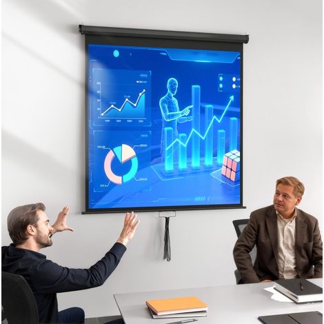 Schermo di proiezione 152 x 152 cm 85" 1:1 HD 4K da parete o soffitto MODENUIT (1/5)