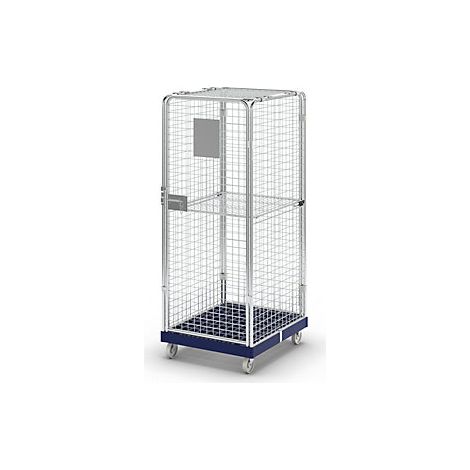 Contenedor de acero antirrobo con tablero rodante de plástico 