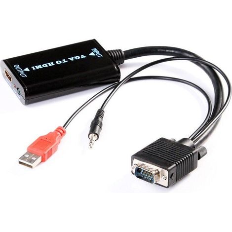 Convertisseur VGA vers HDMI avec câbles USB et 3,5 mm (1/5)