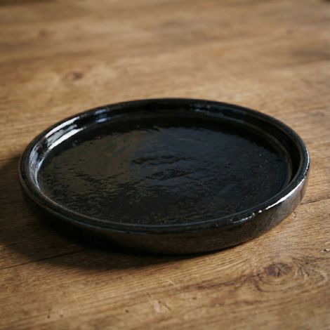 Provencelia Keramik Untersetzer Base 10, Ø24 x H5 cm, frostbeständig, handgefertigt, glasiert, Outdoor, Garten, Terrasse, winterfest