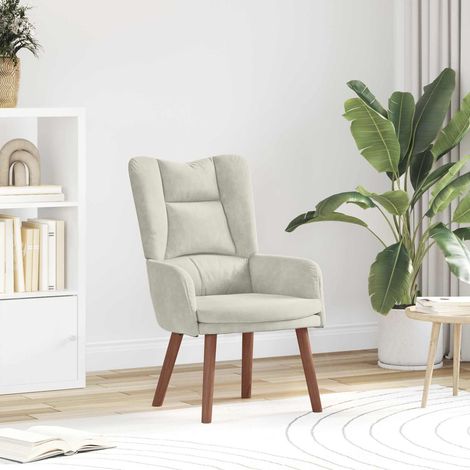vidaXL fauteuil Crème 63 x 67 x 94 cm Velours (1/5)