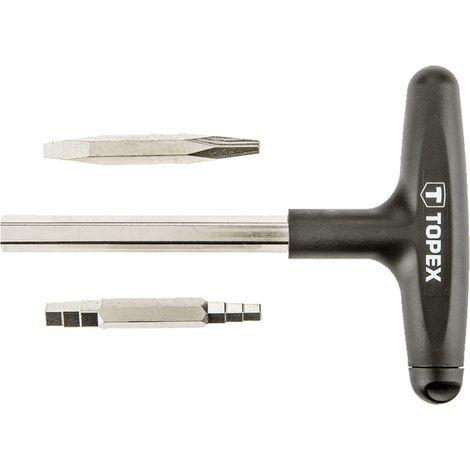 3 tlg. Stufenschlüssel "T", Vier- und Sechskant 6,3-7,9 mm