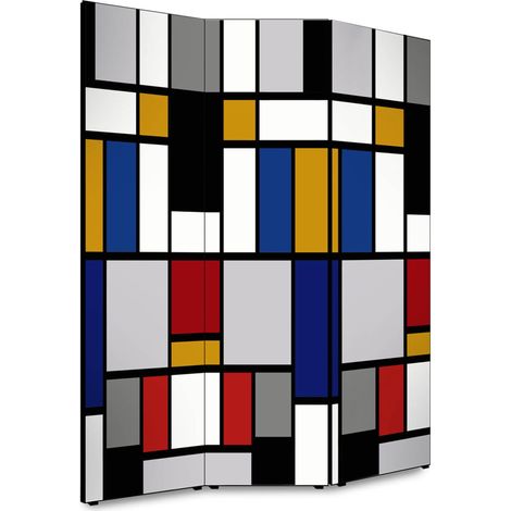 Lupia - Separe' per interni, Divisorio 135,6 x H 176 x P 3,1 cm CRYSTAL GEOMETRICO paravento 3 Ante in legno con Tele stampate fronte retro Soggetto unico (1/4)