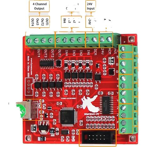 Controllore di movimento CNC, supporto a 4 assi, frequenza 100 kHz, certificato CE, materiale PCB, dimensioni 7,5 x 5,5 cm (1/5)