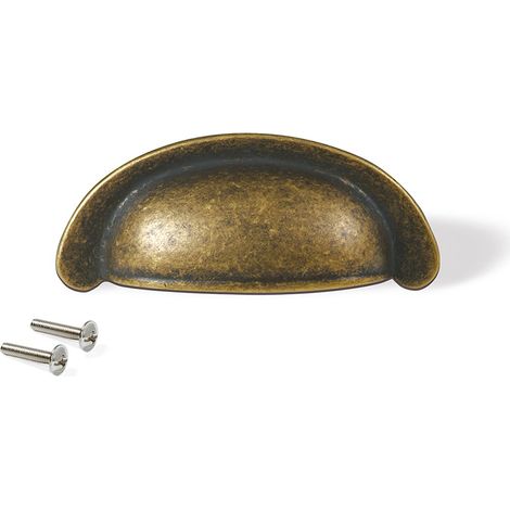 Emuca Tirador para mueble Marrakech, L77mm, intereje 64mm, Zamak, Bronce