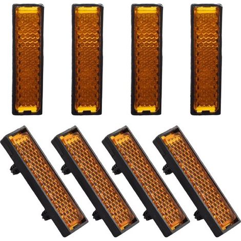 Reflectores para pedales de bicicleta - Iluminación para pedales - Ciclismo nocturno - Alta visibilidad - 8 unidades - Blanco (1/5)