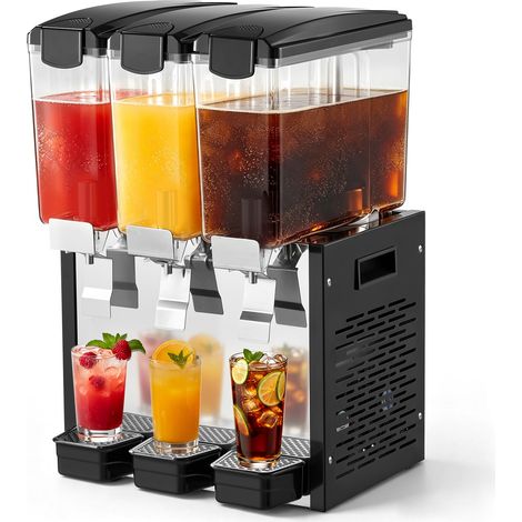 VEVOR Dispenser Bevande Fredde Commerciale 3 Serbatoi 3x10 L Acciaio Inox Distributore da Banco, Temperatura di Raffreddamento da 7℃ a 12℃, Succhi di Frutta, Te Freddo, Ristorante, Hotel, Catering (1/5)
