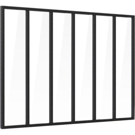 Aluminium-Indoor-Glasdach - 6 Glasscheiben - Schwarz - 207 x 123 cm