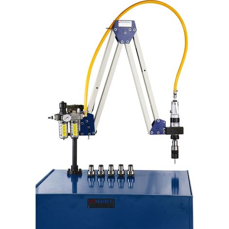 Bras de taraudage pneumatique de M10 à M20 200 rpm 6 bar portée effective 1600 mm avec 6 douilles de taraudage dia. 31 Vertex VAT-1620