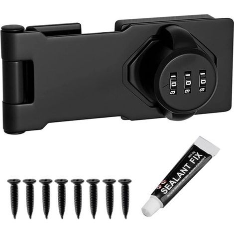 Home Cabinet Password Locks, Cabinet Door Combination Lock, Door Lock Clasp Door Cabinet, Privacy Lock (Black) (1/5)