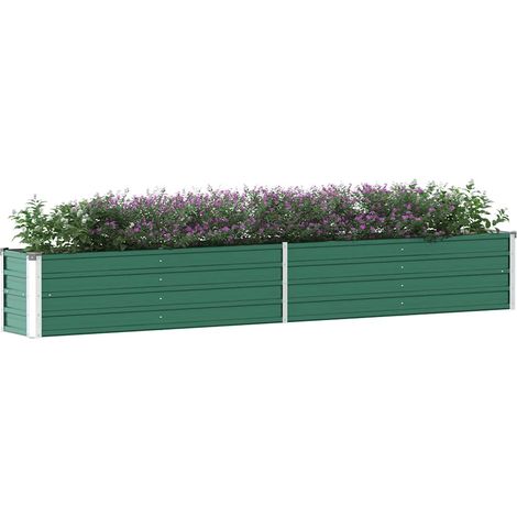FIMEI Lit surélevé de jardin Acier galvanisé 320x40x45 cm Vert (1/5)