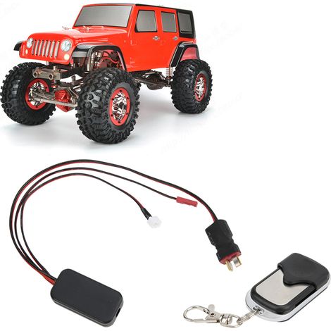 Télécommande de treuil avec accessoire compatible avec les voitures RC 1/10 SCX10, D90, D110, TF2, TRX4 et KM2 (prise incluse). (1/4)