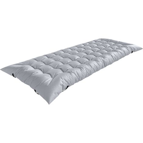 Matelas de camping pliable, tapis de sol de 7,6 cm d'épaisseur, avec quatre élastiques aux coins, gris clair