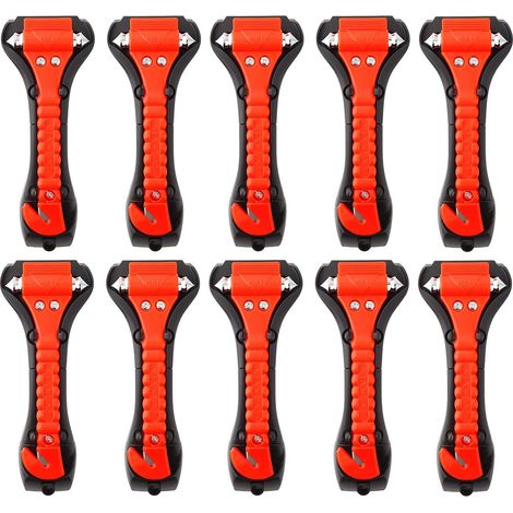 Martello di sicurezza per auto (confezione da 2): strumento di emergenza per l'evacuazione dei finestrini dell'auto, rompivetro e taglia cinture di sicurezza, 2 in 1, 10 pezzi - AquaForge (1/5)
