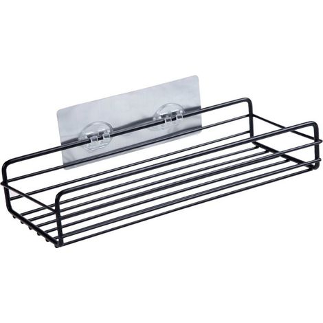Shower Basket Shelf - 27 X 10.8 X 5.4 Cm - Self Adhesive Wall Mounted - Metal - For Bathroom Kitchen - 1 Piece (1/5)