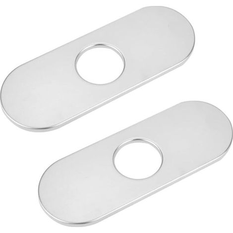 2pièces Couvercles de Trou D'Évier Acier Inoxydable Plaque de Pont Ovale 160x60.5x5.5mm pour Lavabo de Salle de Bain 3 à 1 couvercles D'Évier Plaques de Couverture de Cuisine Salle de Bain (1/4)