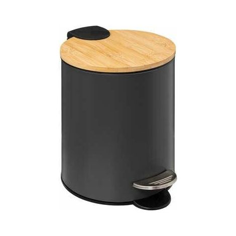 Papelera con cierre suave 3l trio gris antracita - 5five