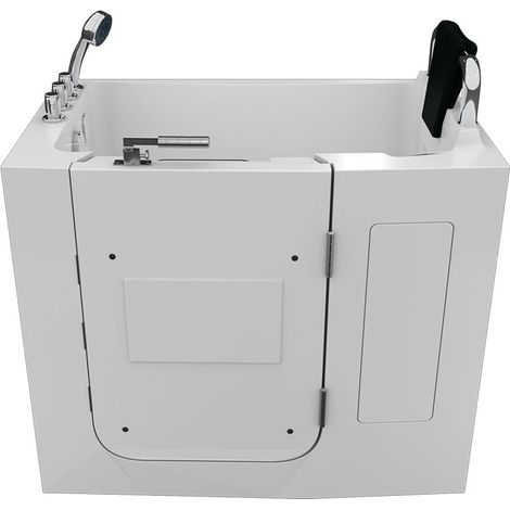 Sitzbadewanne Senioren Wanne Sitzwanne mit Tür S08-TH-B-R 110x68cm (1/5)