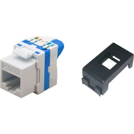 TechLy presa di rete RJ45 UTP CAT.6a tooless + Abb Elos nera